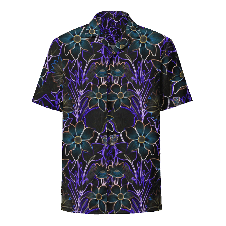 Trippy Floral Purple,Teal/Hawaiian Shirt by Sublicolor product image (2)