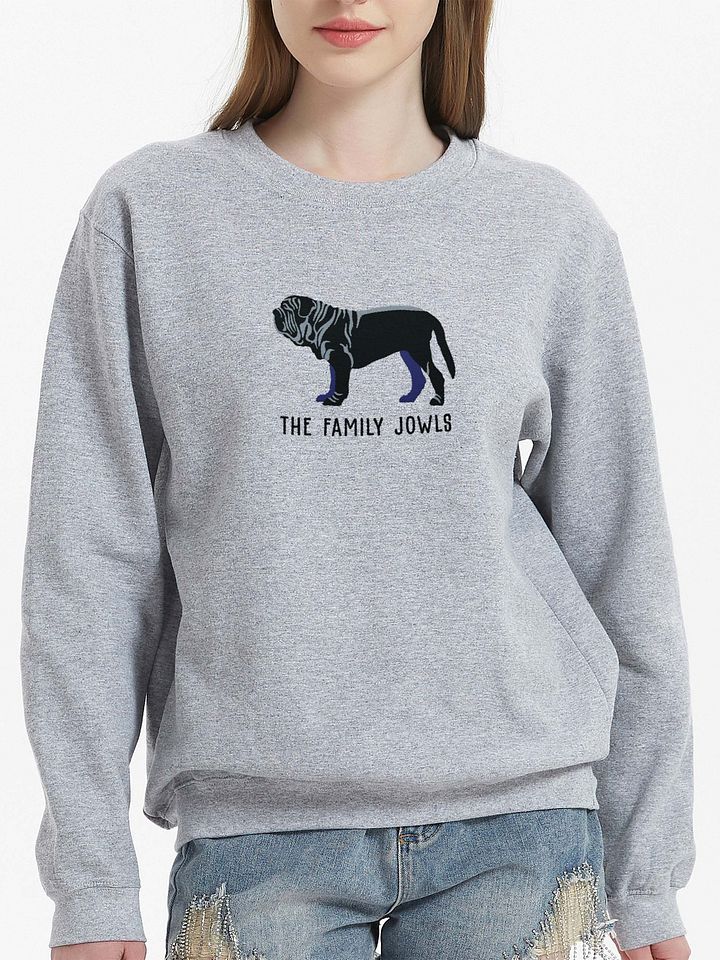 The Family Jowls Sweatshirt (Embroidered) of a Neapolitan Mastiff(Black) product image (2)