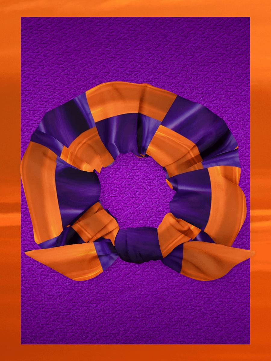 Festive Halloween Checkerboard All-Over Print Scrunchie product image (2)