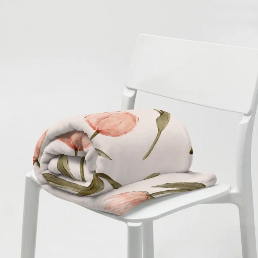 Velvet blanket with pink tulips product image (19)
