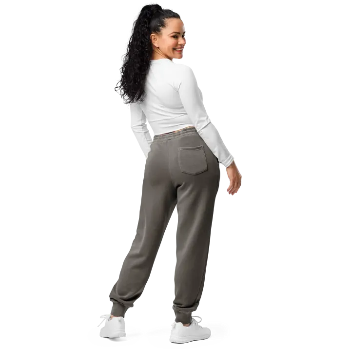 Embroidered Peace-Heart Sweatpants with Pockets (Red Heart) product image (2)