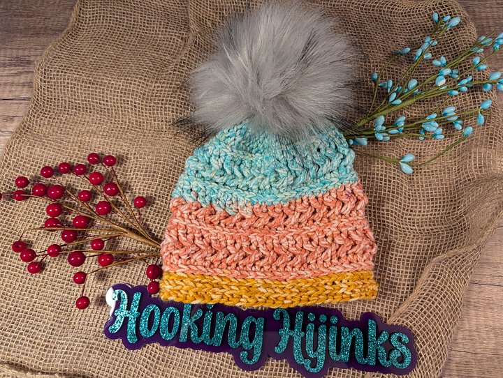 Sleigh Hat (Kids) - Teal/Orange/Yellow product image (1)