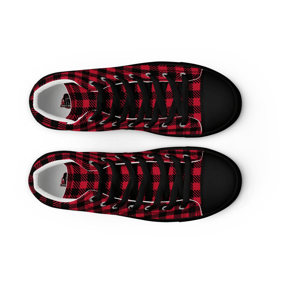 Retro Red Buffalo Plaid Women's High Tops product image (9)