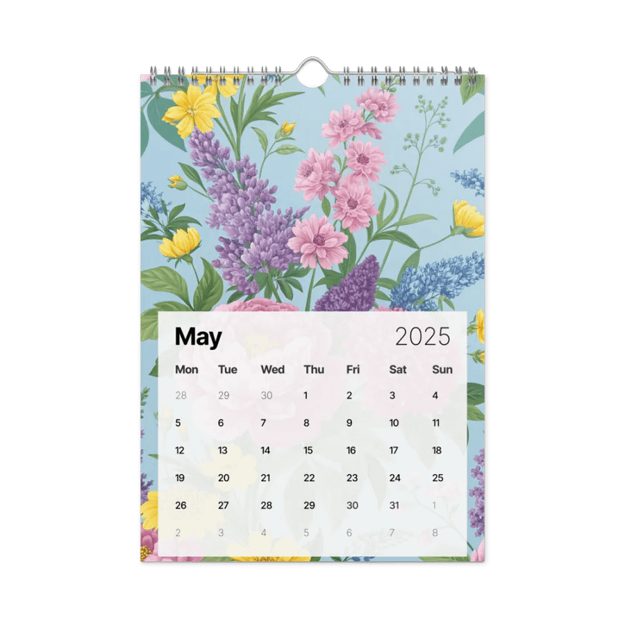 SEAMLESS FLORAL PATTERN WALL CALENDAR 2025 product image (10)