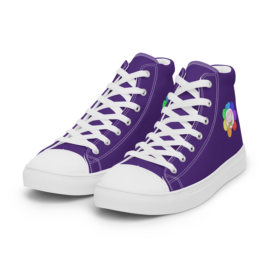 Dark Purple and White Flower Sneakers product image (5)