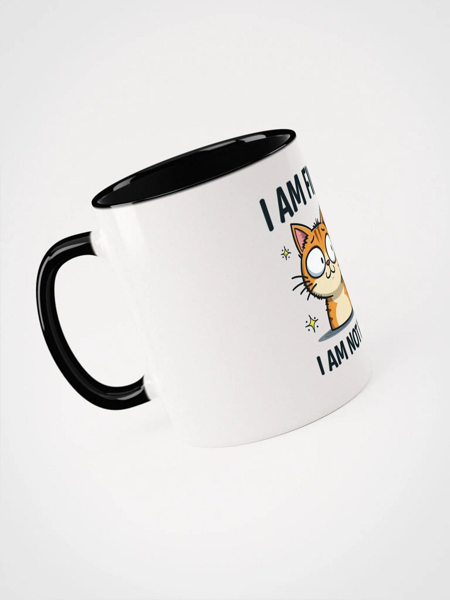Anxious Cat 'I AM FINE!' Color Inside Mug product image (32)