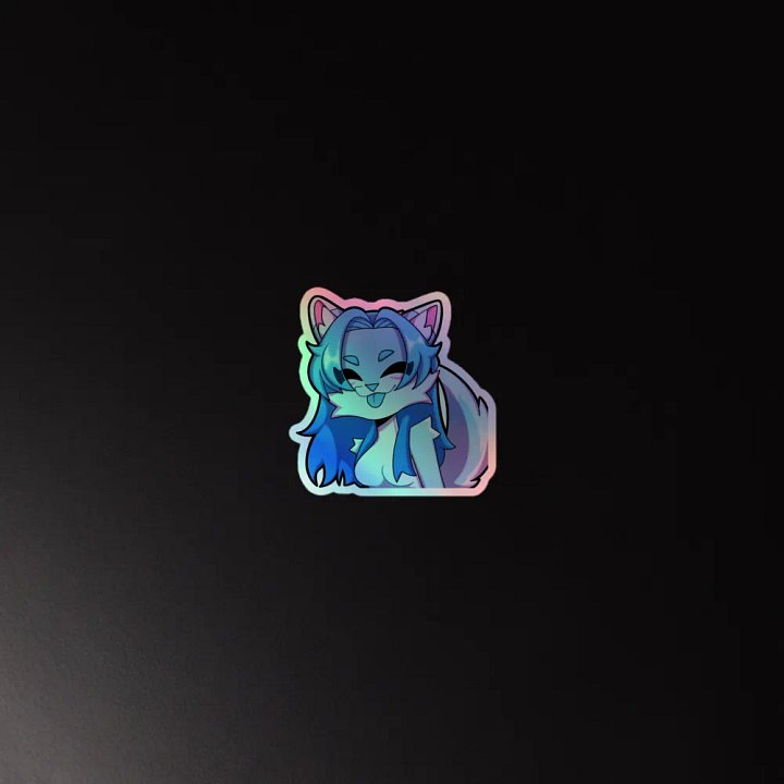 Wolfy Happy Blep Holo Sticker product image (2)