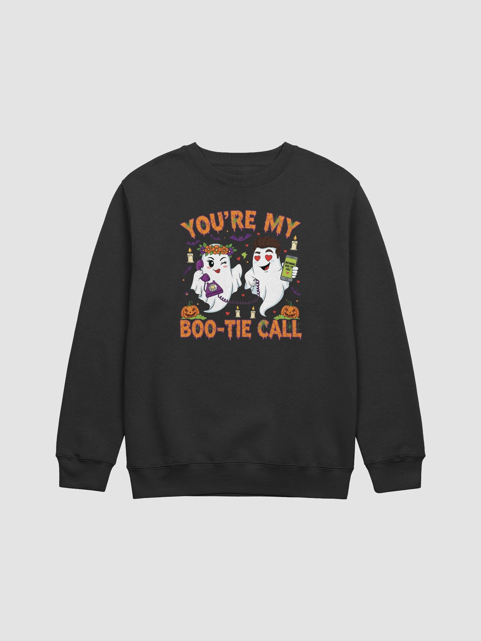 Boo-Tie Call Ghosts Halloween Crewneck Sweatshirt product image (1)
