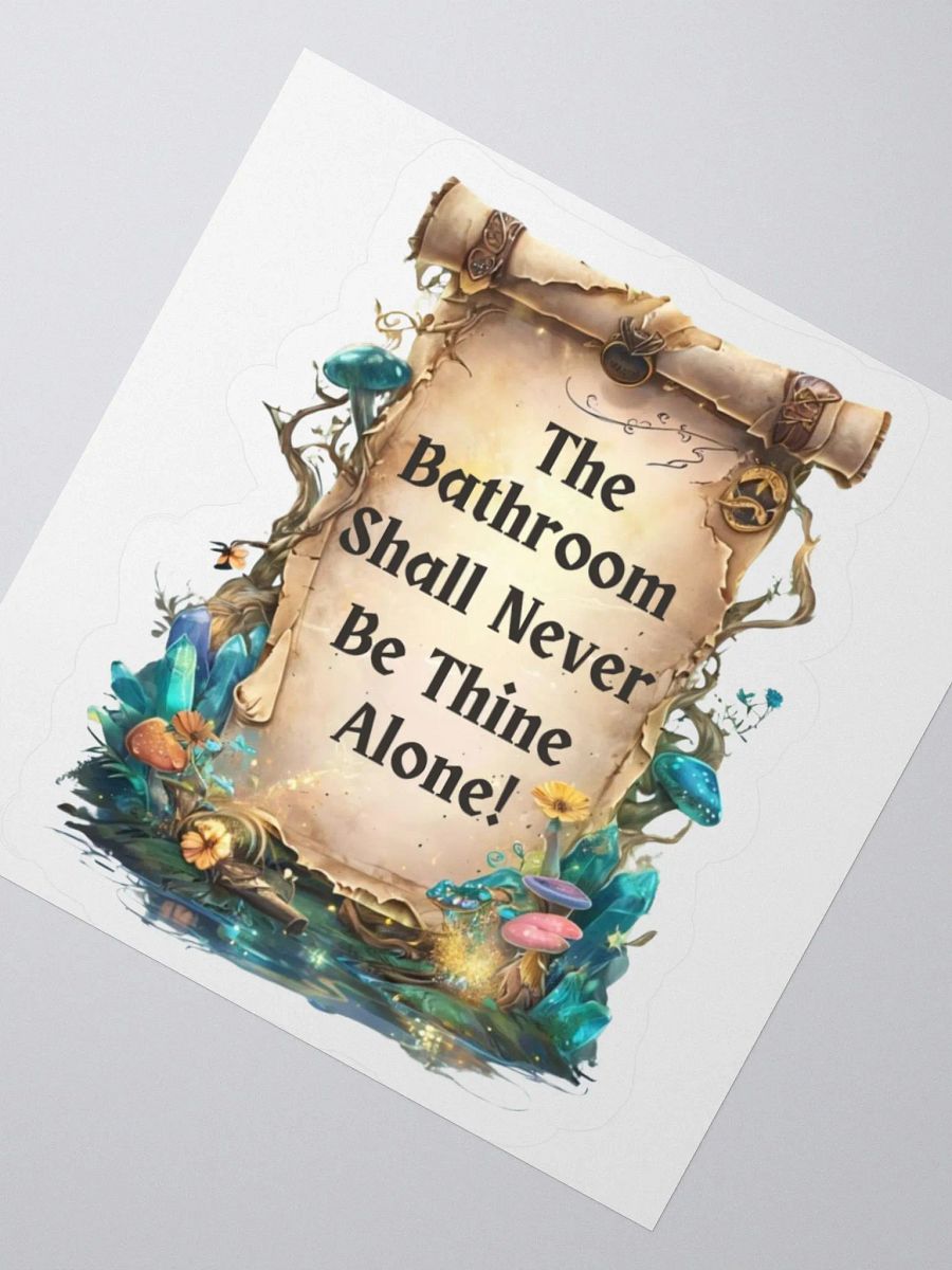 The Bathroom Shall Never Be Thine Alone – Funny Mom Sticker, Fairytale Parenting Humor, Relatable Mom Life Decal product image (4)