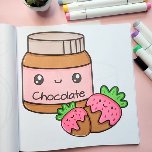 🍓🍫 Sweet & Cute Kawaii Chocolate Dipped Fun! 🎨✨

Chocolate and strawberries = the perfect duo! 🍓🍫😍 This adorable page from Sw...