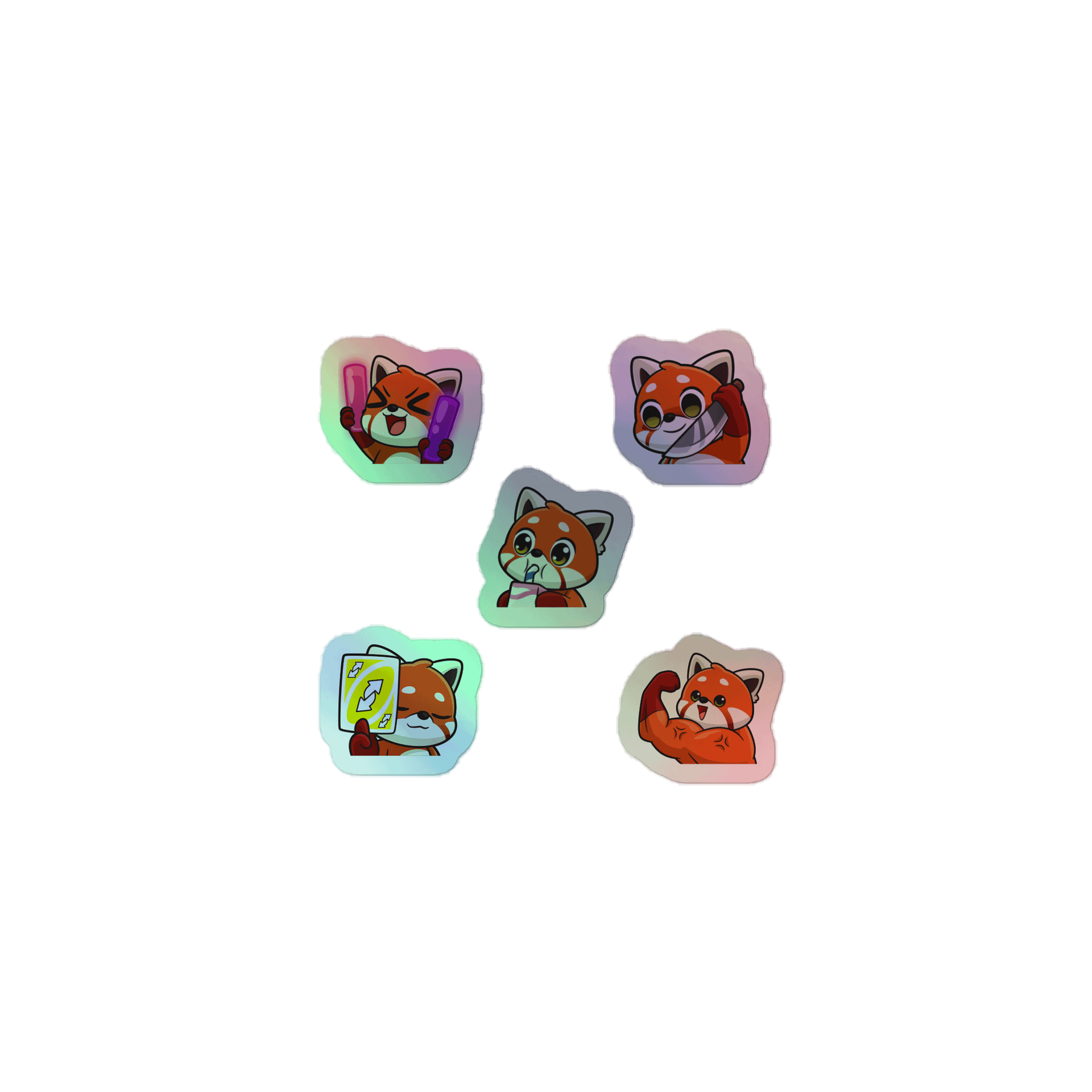 Lazy Panda Emoji Holographic Sticker Pack product image (1)