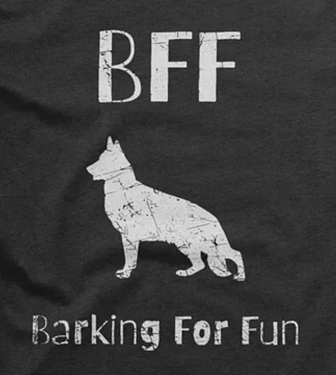 German Shepherd BFF Barking for fun, noisy dog, funny pun, cute joke, unisex TShirt product image (2)