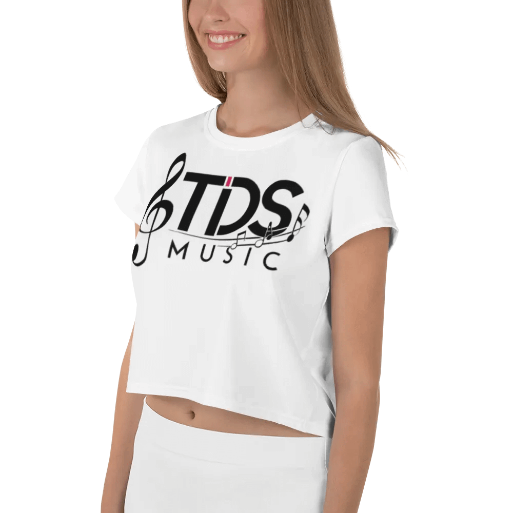 TDS Music Women's Crop Top - White, Regular Fit, Music-Inspired Design product image (10)