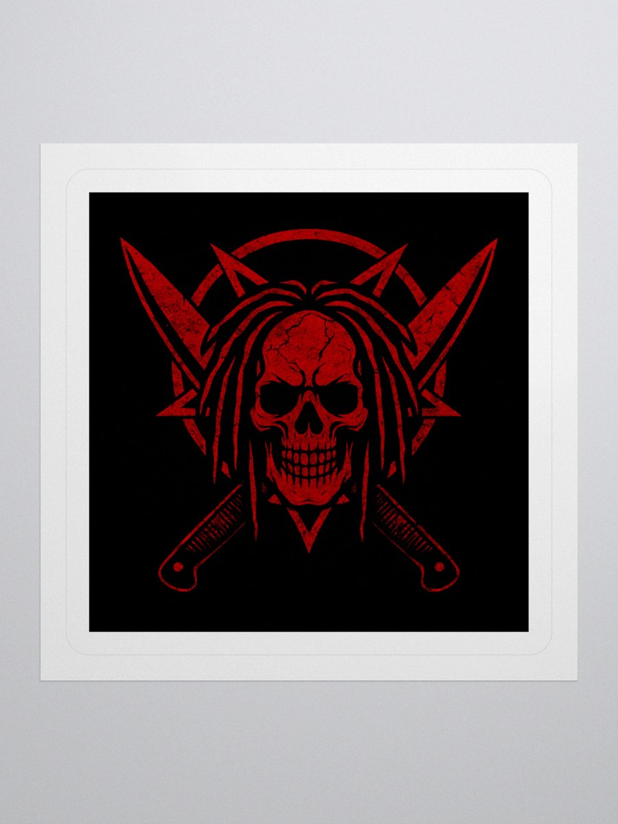 SixKutt Skull Emblem Sticker – Blood Red Edition product image (3)