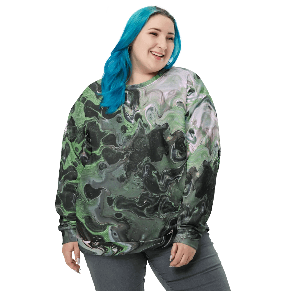 Metallic Green Fluid Acrylic Sweatshirt product image (6)