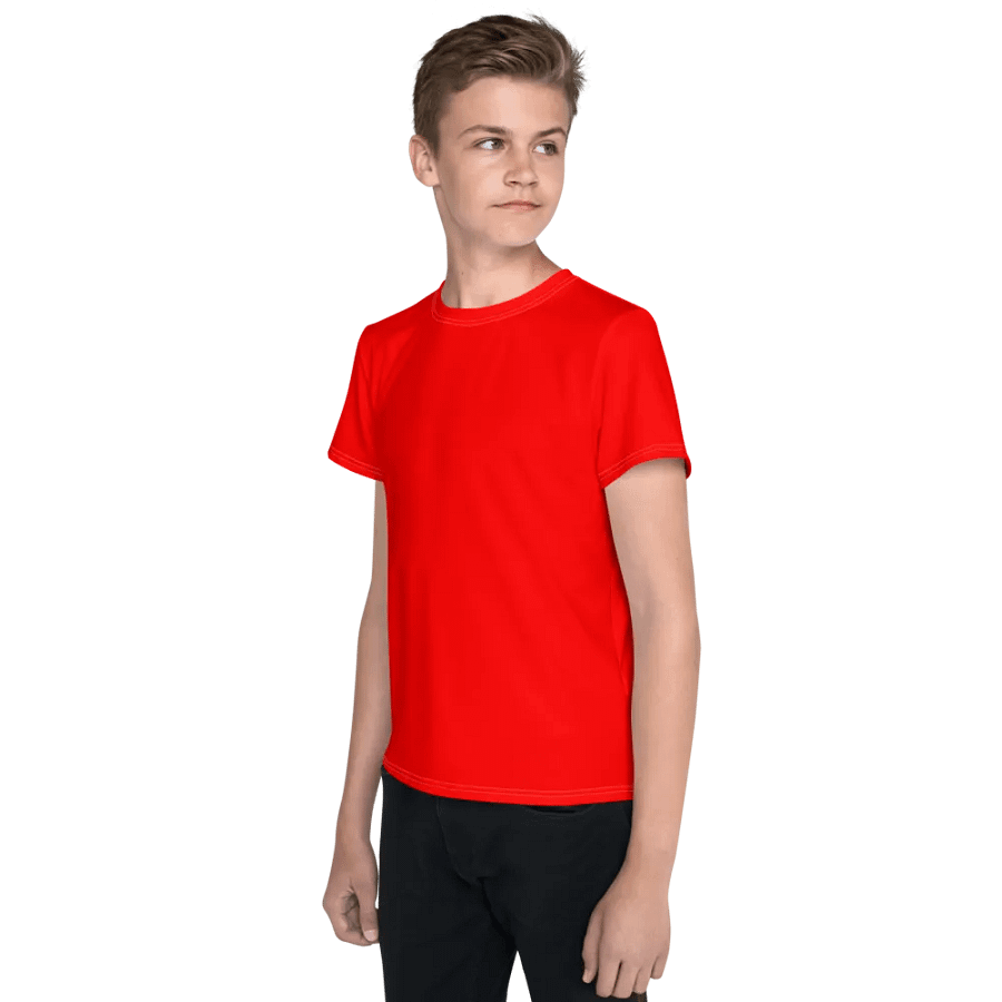 Youth Plain Color Red T-Shirt product image (3)