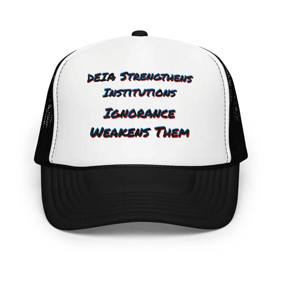Hands Off DEIA, DEIA Strengthens Institutions (words only), Embroidered Trucker Hat product image (3)