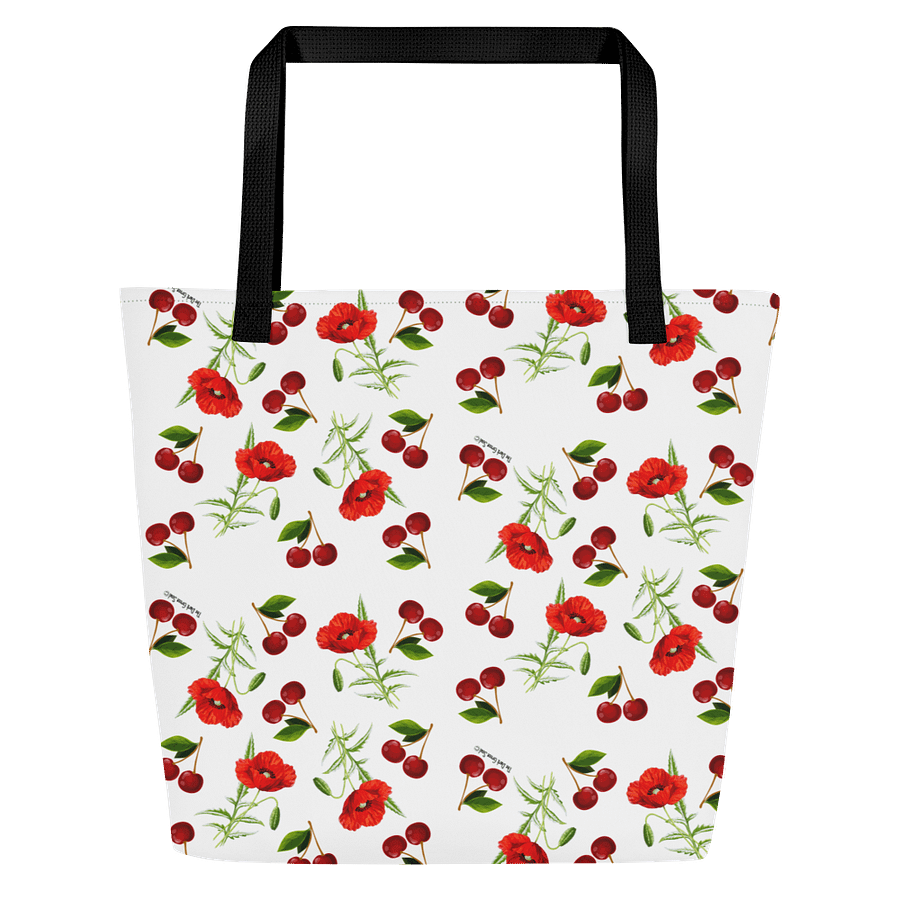 Poppies and Cherries Red and White - Tote Bag product image (3)
