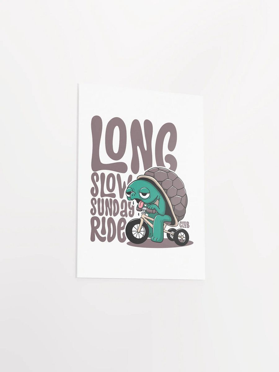 Funny Cycling Poster - Long Slow Sunday Ride Club - Tired Turtle on a Trike Poster product image (29)