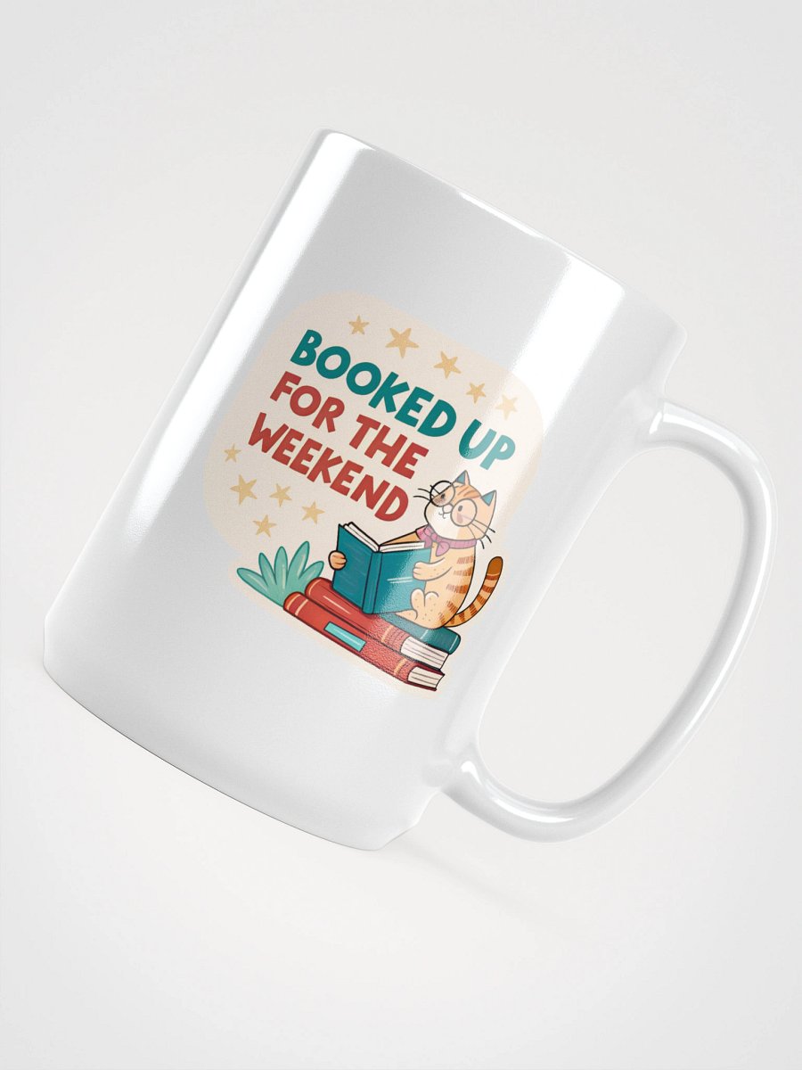 Bookworm Cat White Glossy Mug product image (4)