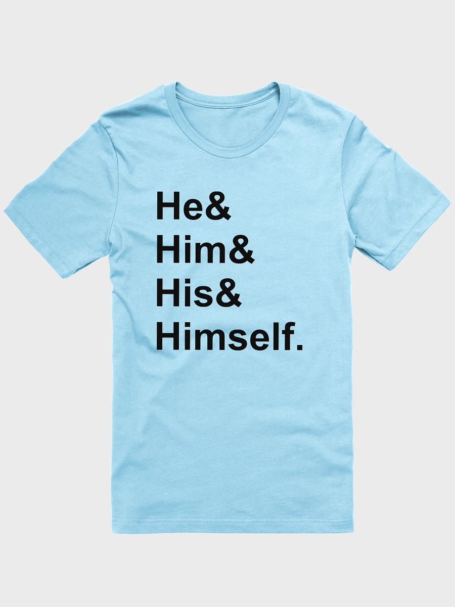he/him (black) t-shirt product image (5)