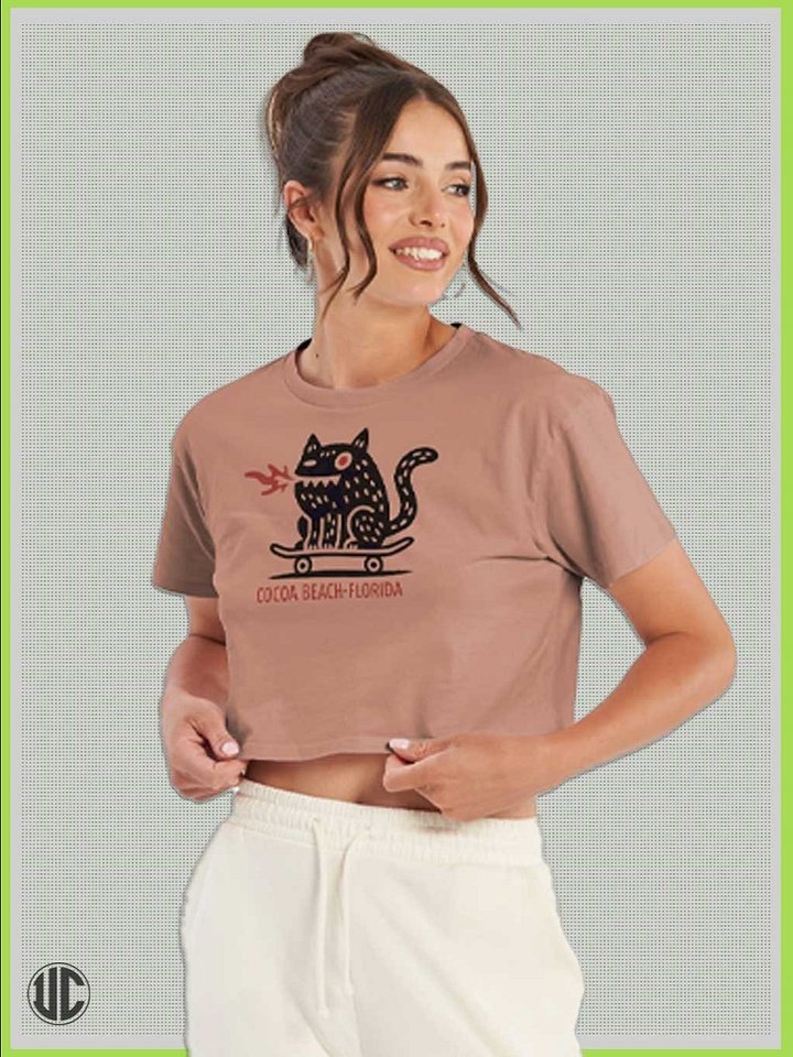 Crop Top | Cocoa Beach Original Crop Top Skater T-Shirt product image (17)