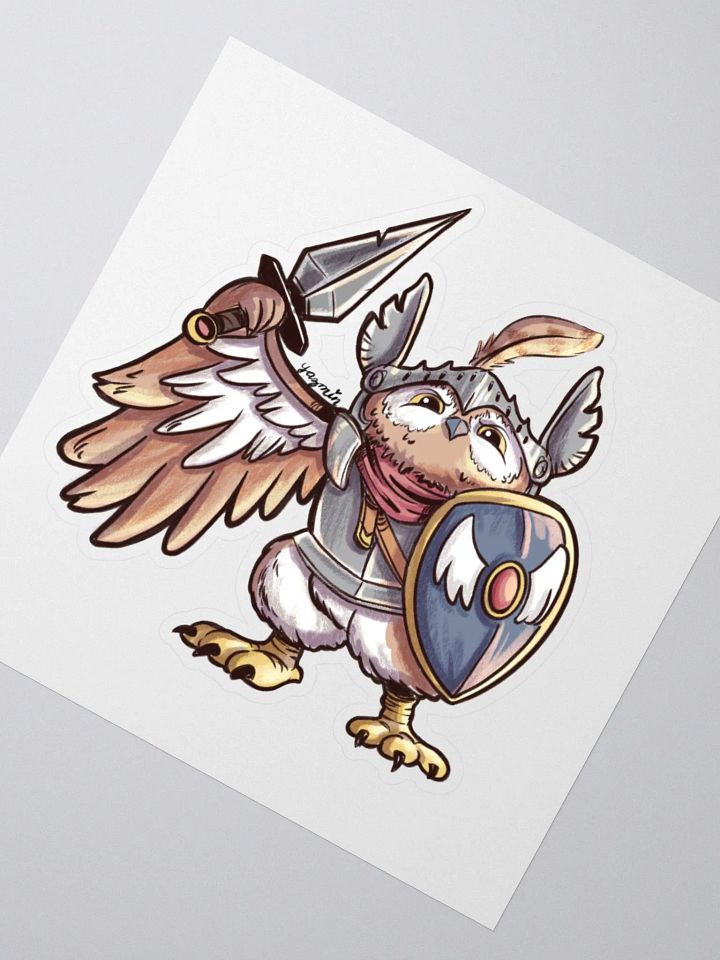 Owl Knight Sticker - Whimsical Fantasy Decal product image (2)