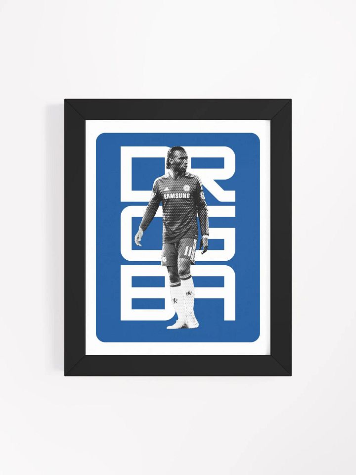 Didier Drogba BW Chelsea Name Art Framed Print product image (2)