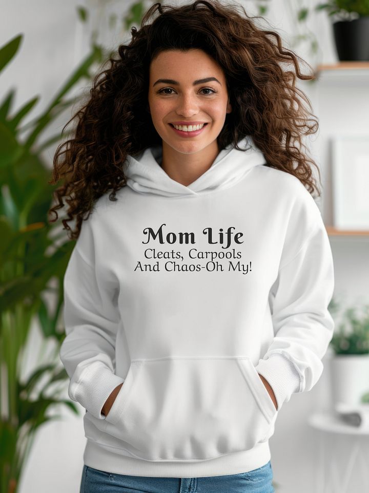 Mom Life - Cleats Carpools and Chaos-Oh My - Gildan Classic Unisex Hoodie - Light Colors product image (1)