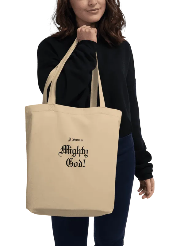 I servev a mighty god tote bag product image (2)