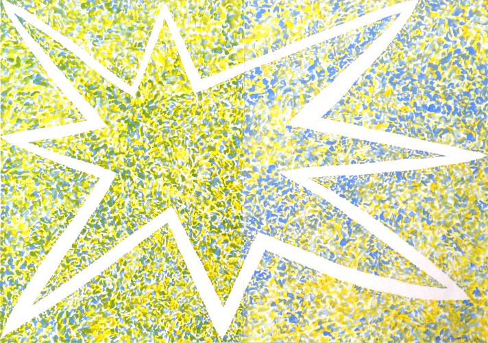 Yellow on Blue Blue on Yellow (2008) on canvas (24" x 36") product image (1)