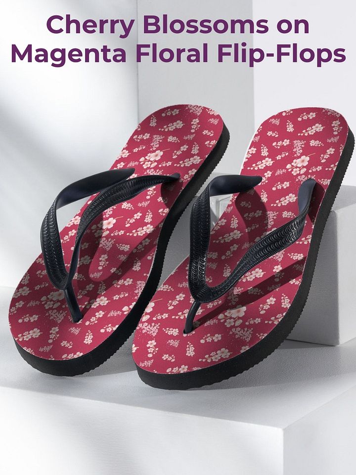 Cherry Blossoms on Magenta Floral Women's Flip-Flops product image (1)