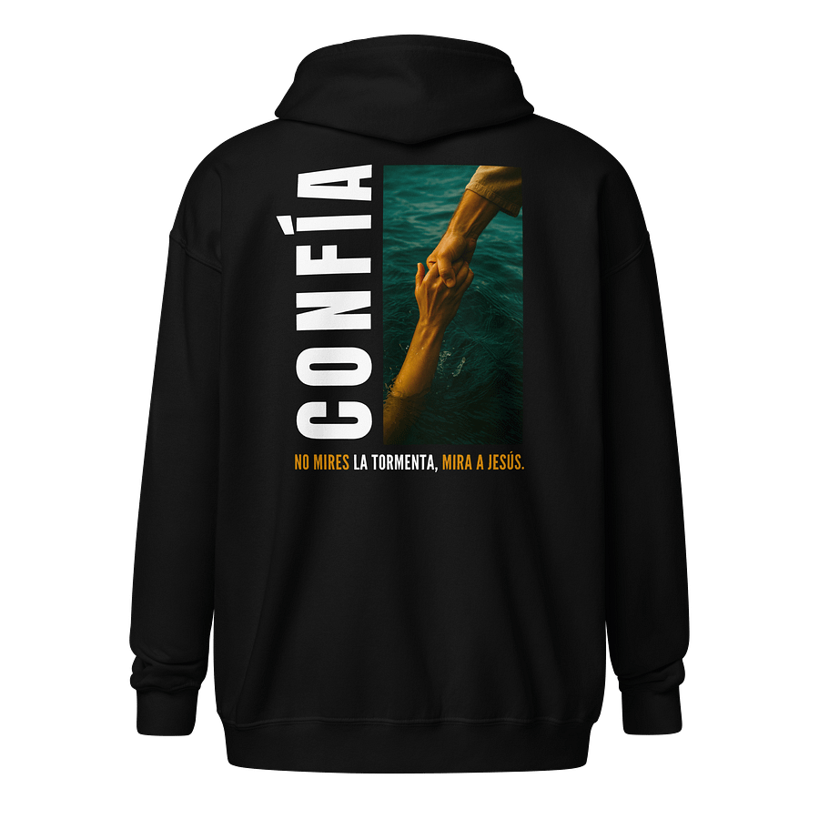 Sudadera Unisex con Capucha y Cremallera | Confía, no mires la tormenta product image (1)