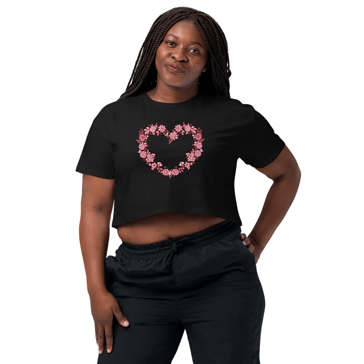 Red Floral Heart Women's Crop Top product image (6)