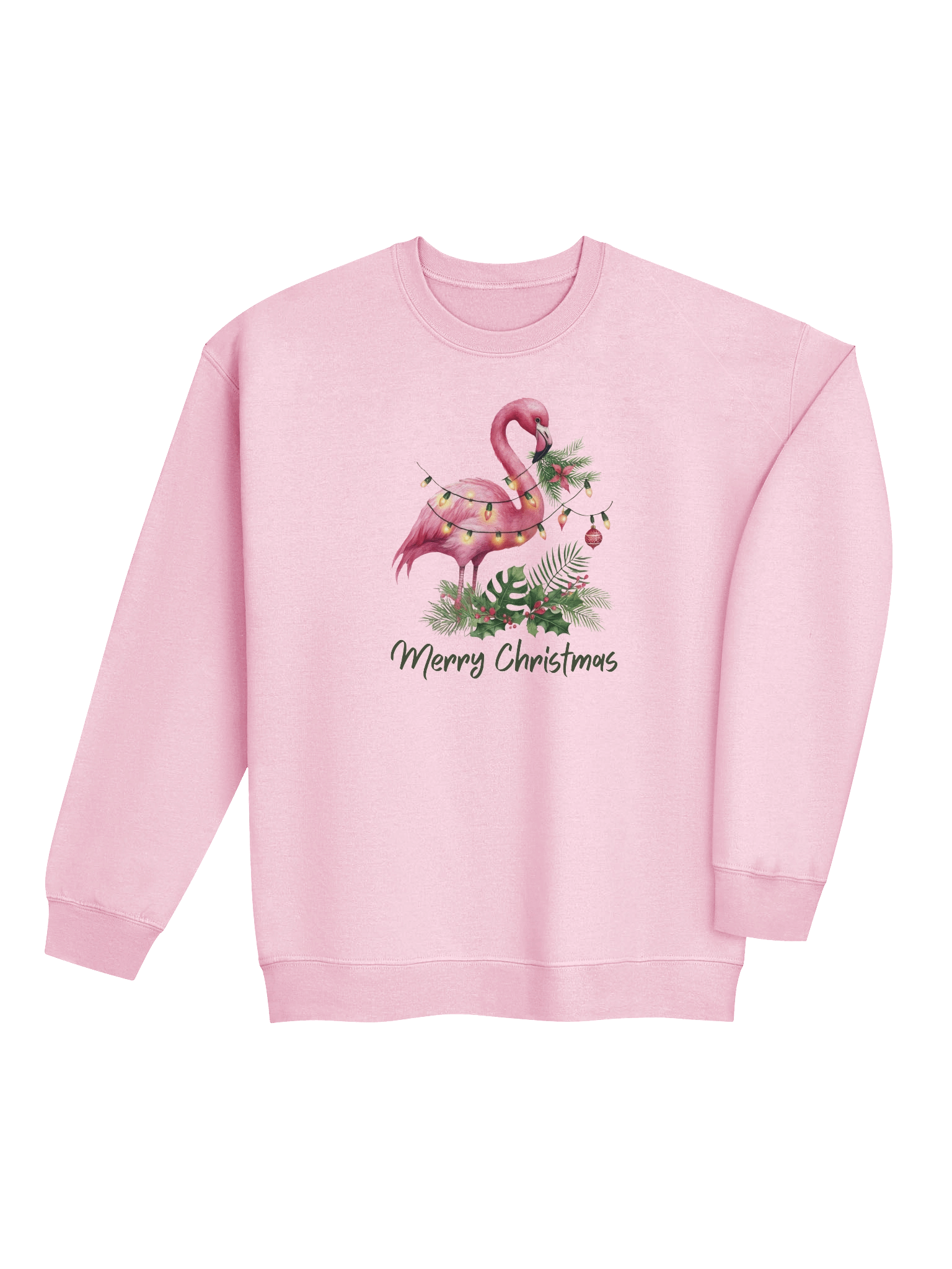 Flamingo Merry Christmas Crewneck Sweatshirt product image (26)