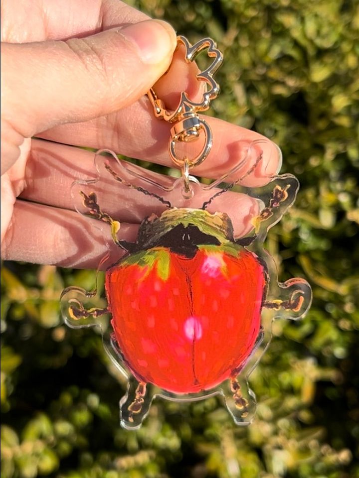 Strawberry Beetle Keychain product image (1)
