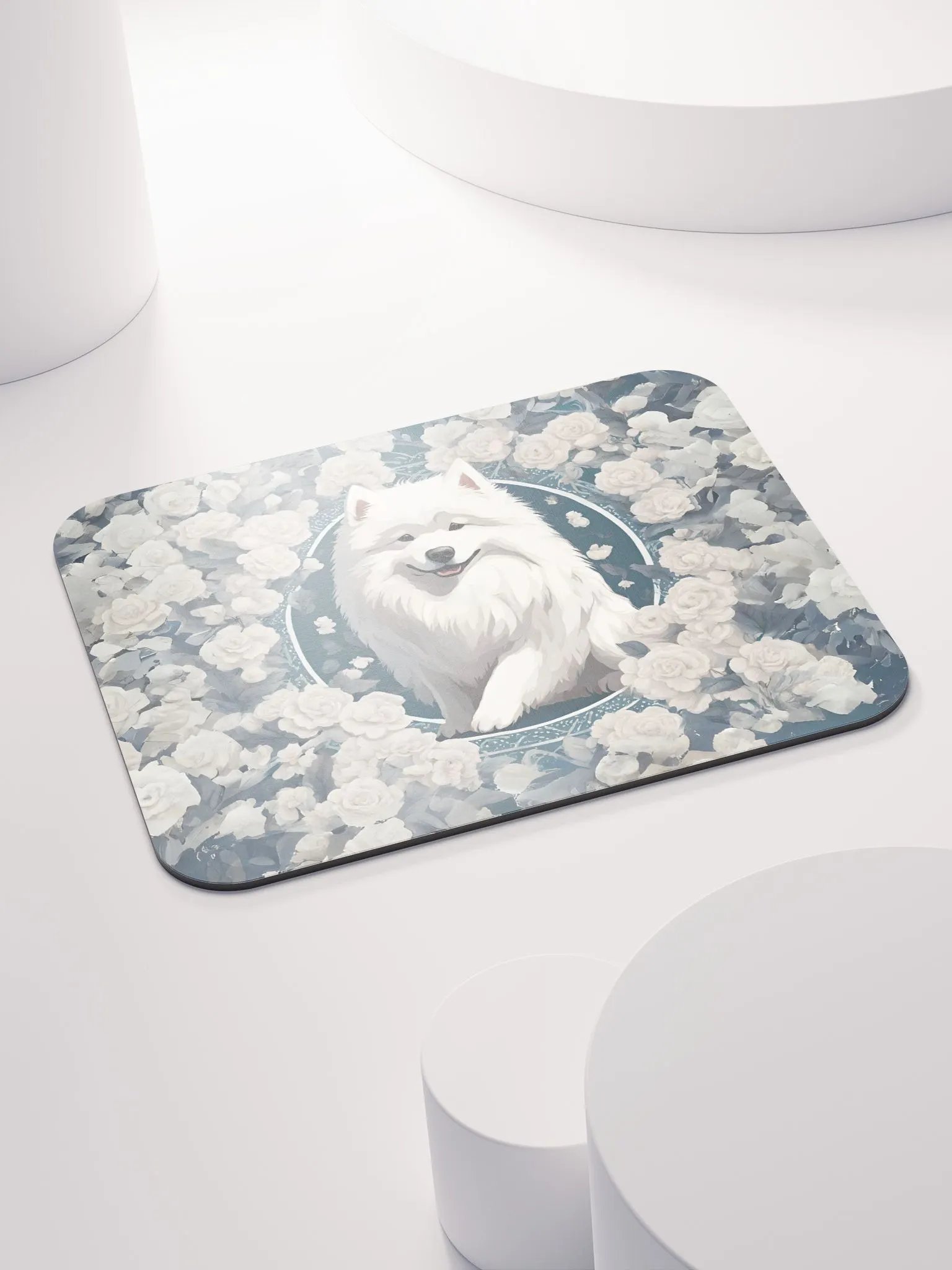 Floral Samoyed Mouse Pad product image (5)