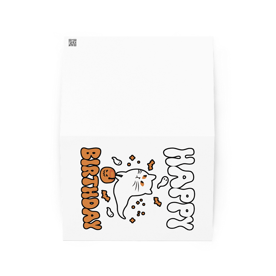 Happy Birthday (Cat Ghost Halloween) Birthday Card 5" x 7" product image (2)