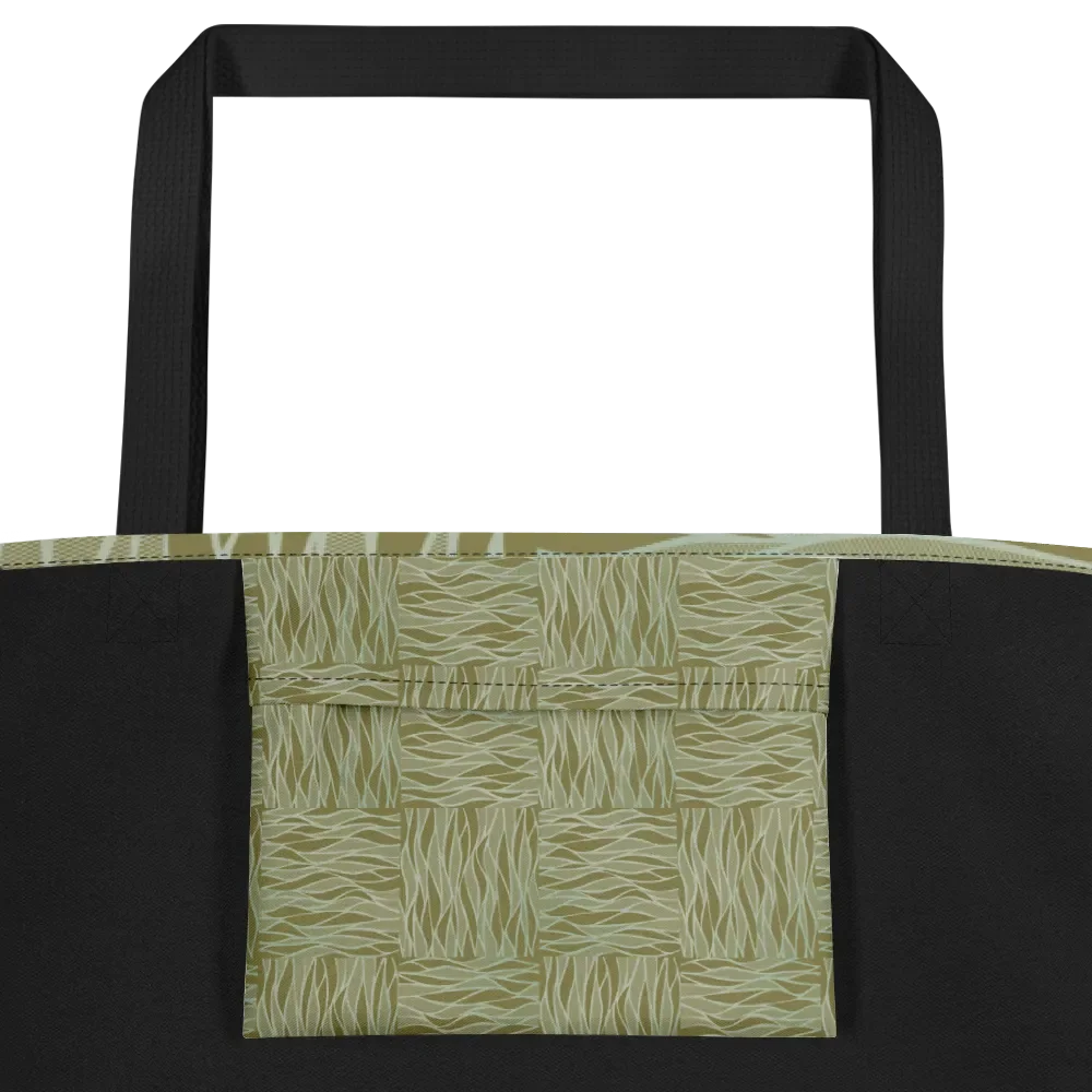 Big tote bag with pocket olive color  textures product image (2)
