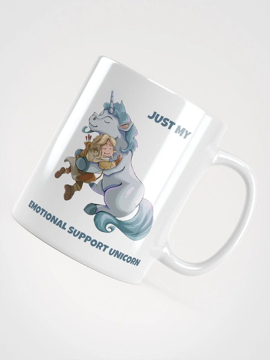 Emotional support Unicorn & Elf white ceramic mug 11oz 15oz 20oz for gamers and horse lovers product image (4)