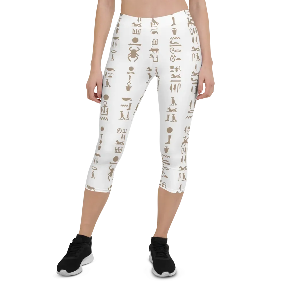 Isis White All-Over Print Capri Leggings product image (1)