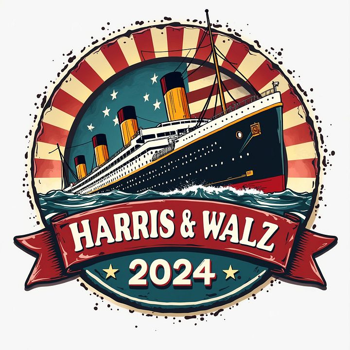 Harris & Walz 2024: Titanic Ticket to the Bottom T-Shirt product image (2)
