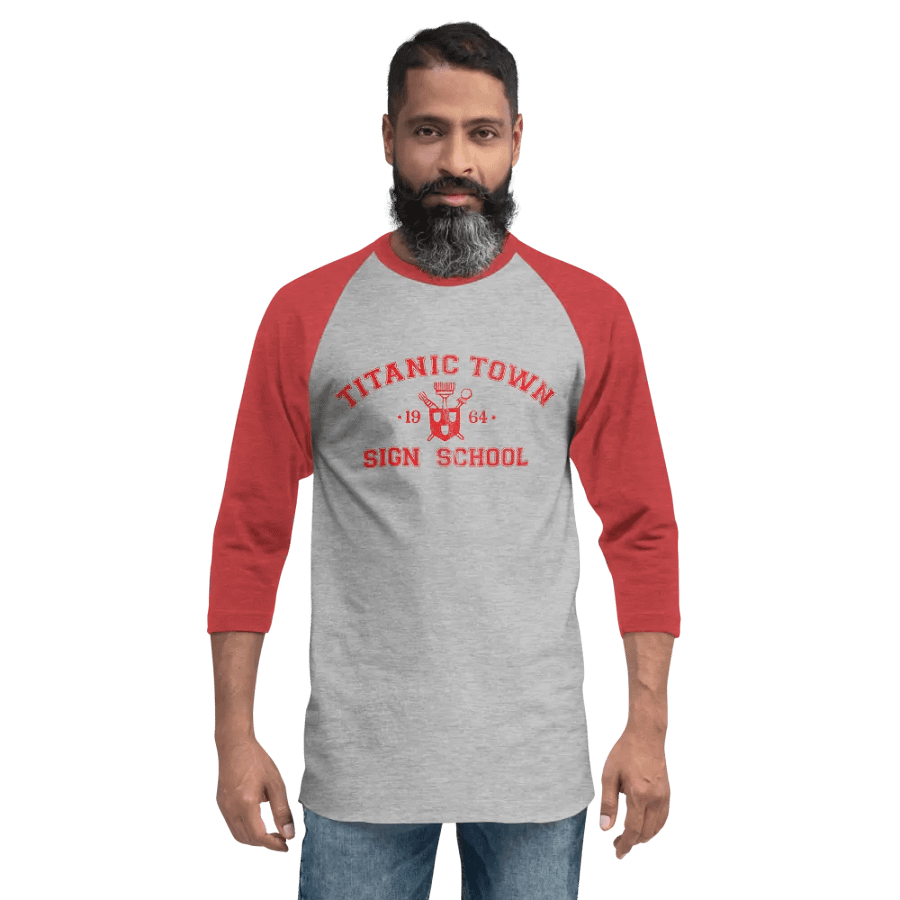 3/4 sleeve raglan baseball shirt - Campus - Red Lettering product image (8)