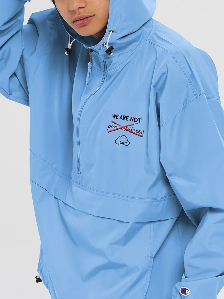 We are NOT porn addicted HAC Champion Packable Jacket product image (1)