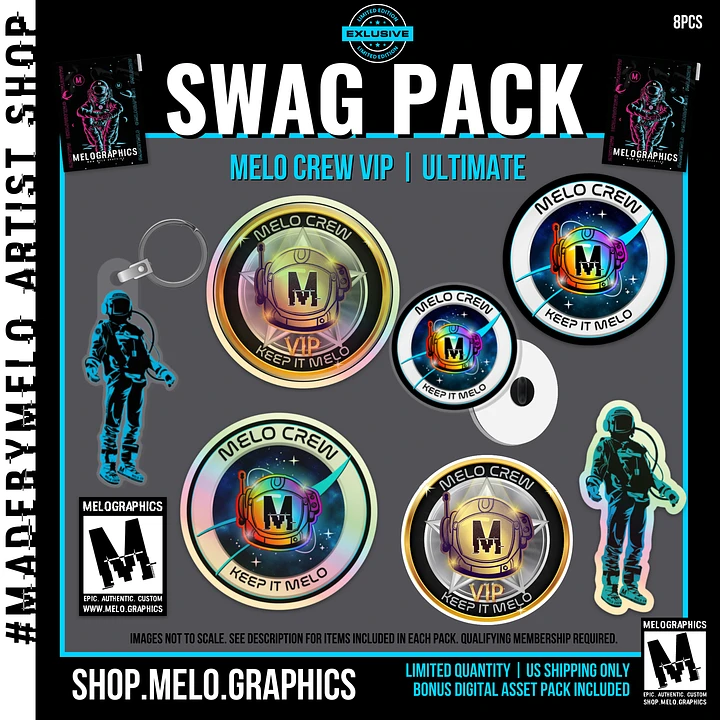 [LIMITED EDITION] #MeloCrew VIP Swag Pack + BONUS Digital Assets | #MadeByMELO product image (1)