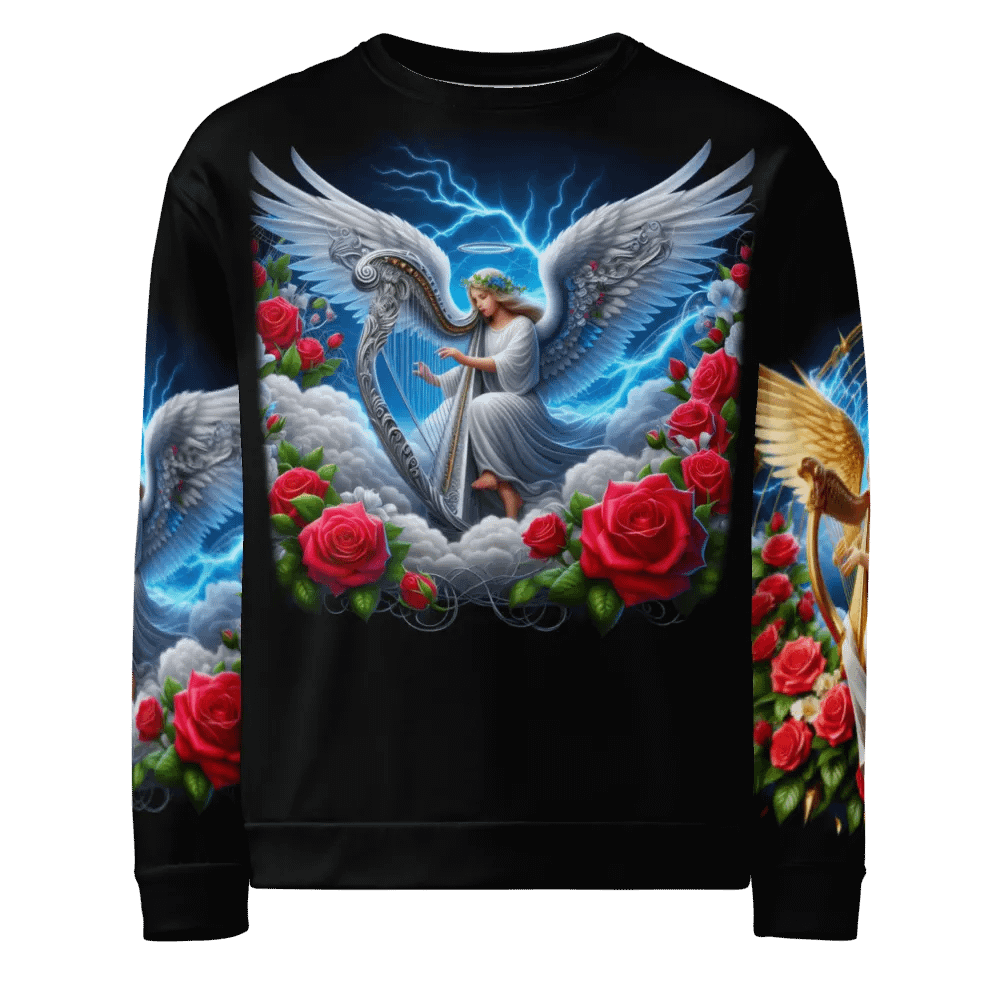 Angels making Music with a Harp - All-Over Unisex Sweatshirt #24 product image (1)