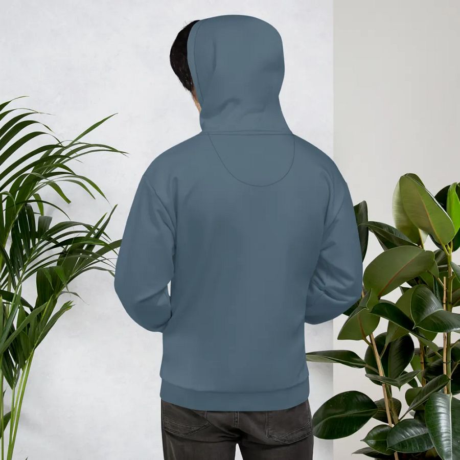 Plain Dark Greyish Blue Soft Summer Unisex Recycled Polyester Heavyweight Premium Hoodie by Treasure Pie product image (11)