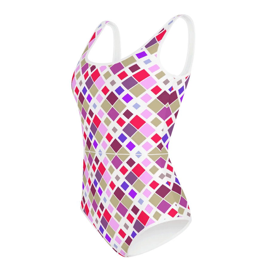 Colorful Square Patterns Youth Swimsuit - Ver 3 product image (4)