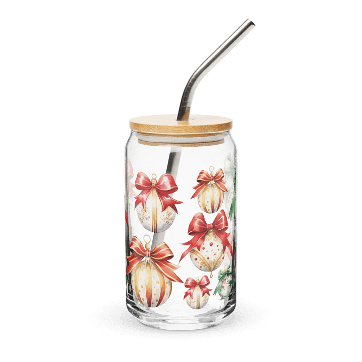 Festive Bow Glass Can Sipper product image (1)