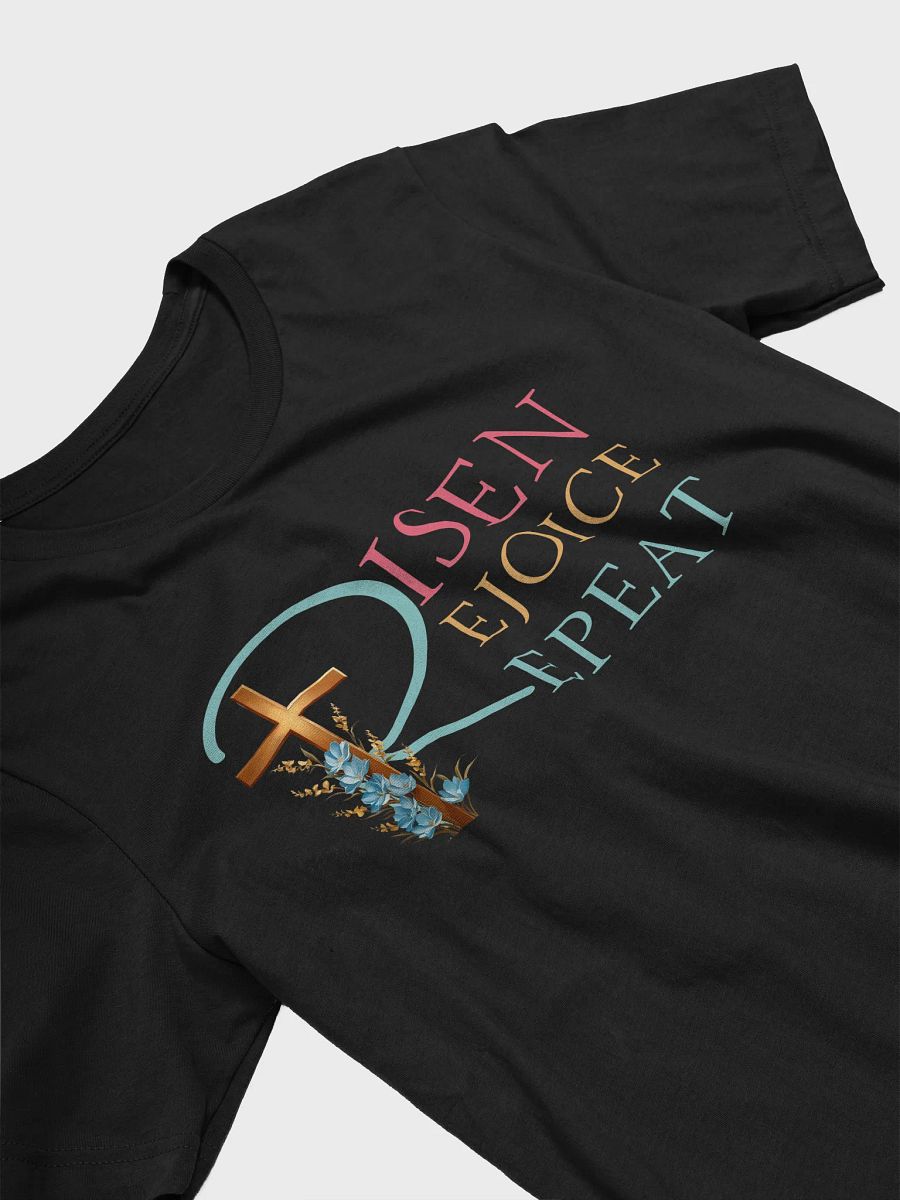 Risen, Rejoice, Repeat Christian Bella Canvas T-shirt product image (4)
